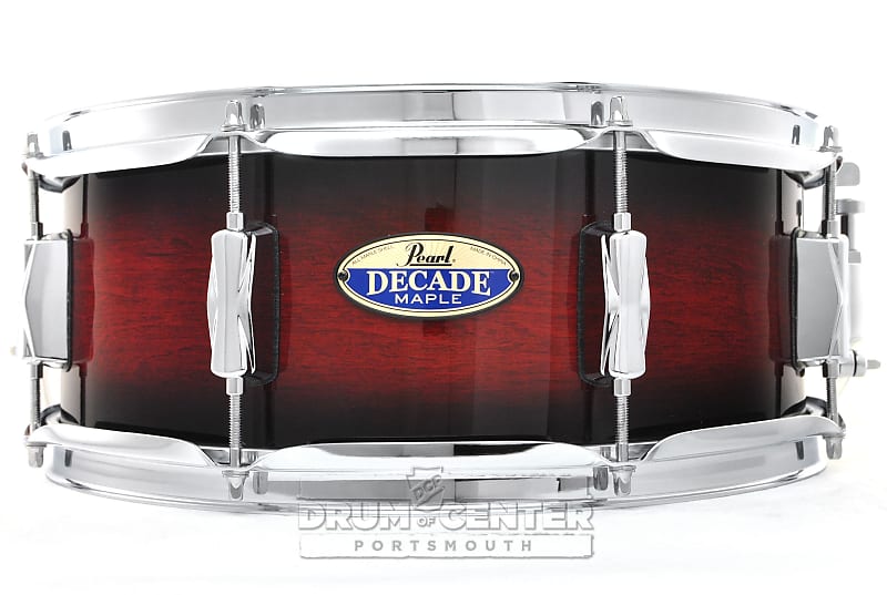 Pearl Decade Maple Snare Drum 14x5.5 Deep Red Burst image 1