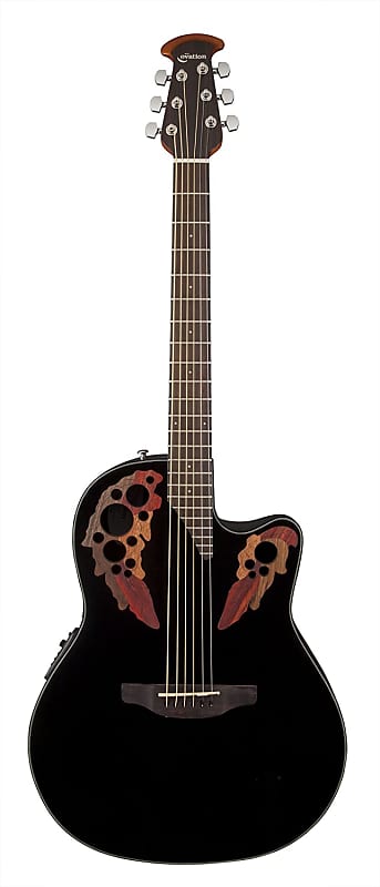 Ovation Ovation CE44-5 Celebrity Elite Series Acoustic/Electric Guitar (Black) image 1