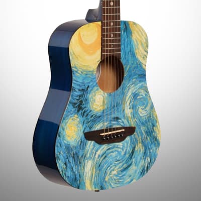 Luna Safari Starry Night Travel Acoustic Guitar (with Gig Bag) for sale