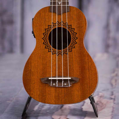 Luna Vintage Mahogany Soprano Acoustic/Electric Uke, Satin Natural for sale
