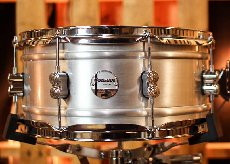 PDP 6.5x14 Concept Dual-beaded Brushed Aluminum Snare Drum - PDSN6514NBAC image 1