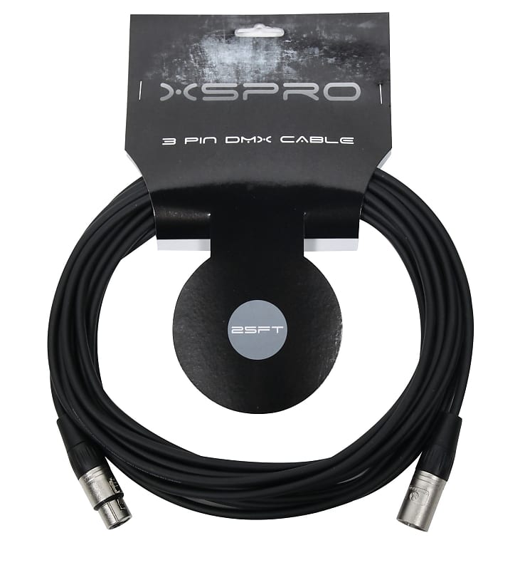 XSPRO XSPDMX3P25 3 Pin DMX DJ Light Cable 25' image 1
