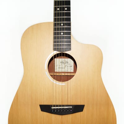 Trembita Brand New Seven 7 Strings Acoustic Guitar Сutaway, Sand Natural Wood made in Ukraine Beautiful sound image 2