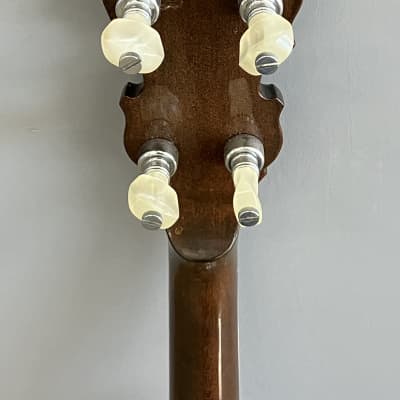 Iida 223 Masterclone 5 string banjo 1970's bow tie flat head trap door with hard case image 5