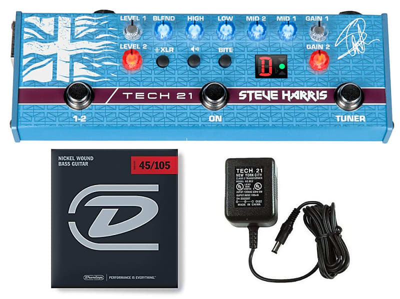 Tech 21 Steve Harris SH1 Signature SansAmp Bass Guitar Effects Pedal 4-Band Active EQ (BASS STRINGS) image 1