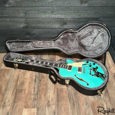D'Angelico Deluxe SS LE Matte Surf Green Semi Hollow Body Electric Guitar Prototype image 17