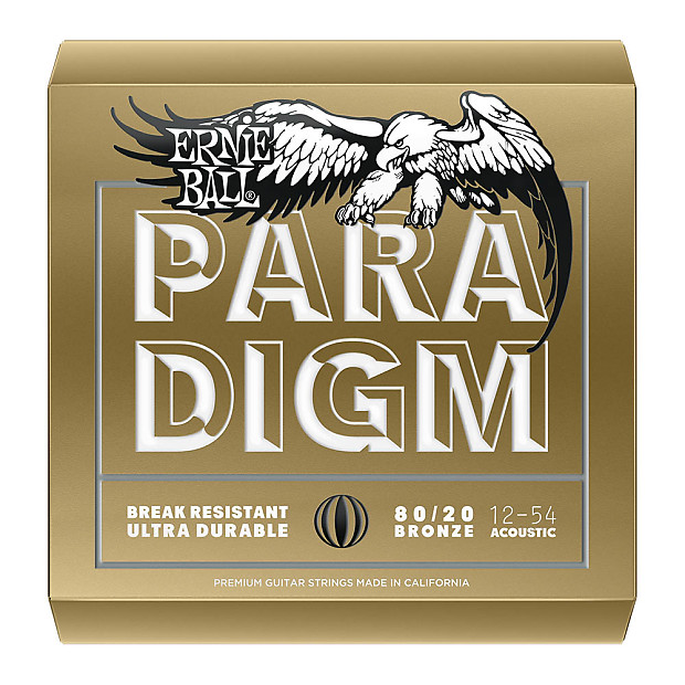 Ernie Ball P02086 Paradigm Medium Light 80/20 Bronze Acoustic Guitar Strings (12-54) image 1