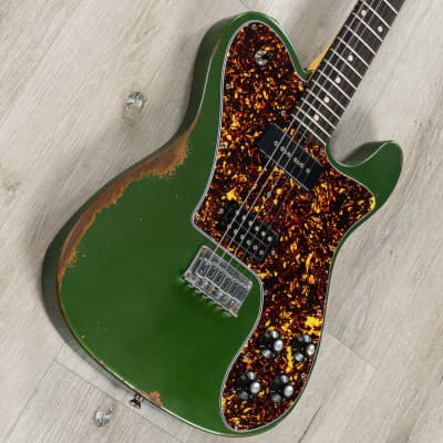 Friedman Vintage T Guitar, Rosewood Fretboard, Medium-Aged Cadillac Green image 2