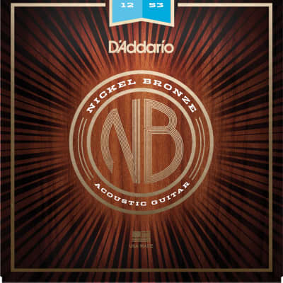 D'Addario NB1253 Nickel Bronze Acoustic Guitar Strings, Light, 12-53 image 1