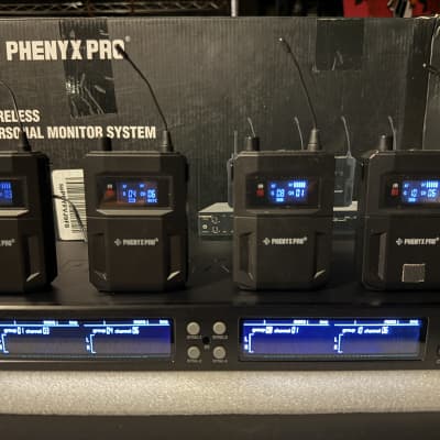Phenyx Pro PTM-33 UHF Quad Channel Mono Wireless in Ear Monitor System image 2