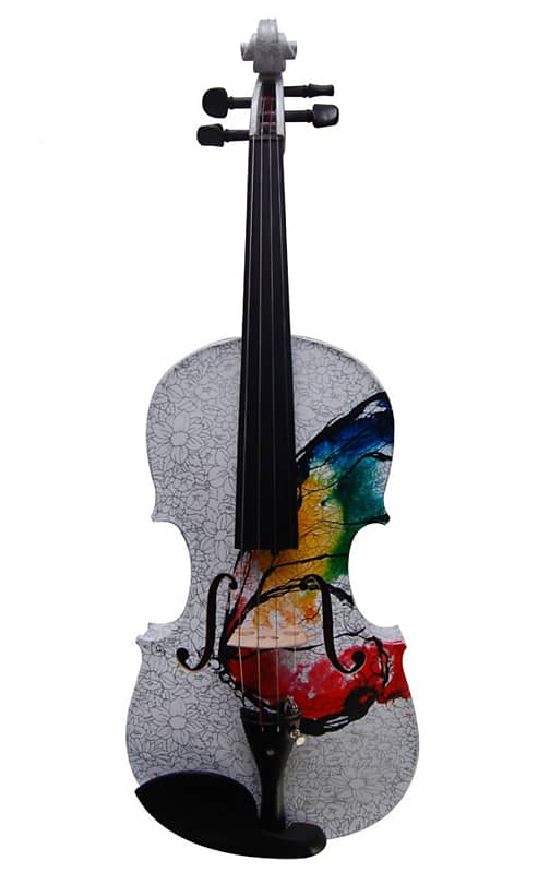 Geneva  Visual Art 4/4 Violin With Case And Bow  Butterfly image 1