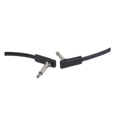 RockBoard 1/4'' Flat Patch Cable, 2 inch, Black, Right-Angle to Right-Angle image 3