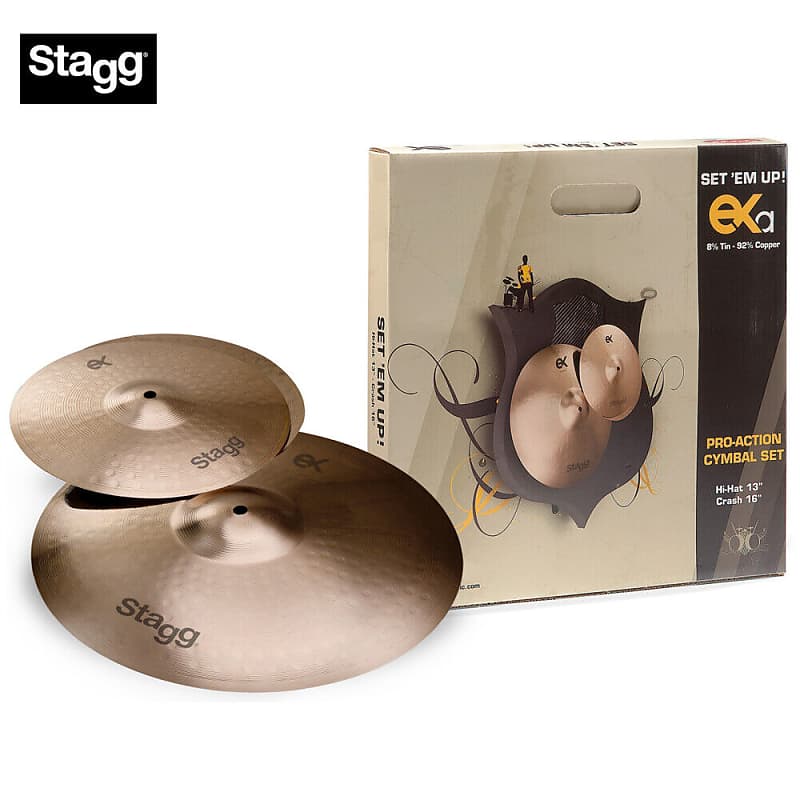 Stagg EXA SET B8 Bronze Cymbal Set for Beginners/Students image 1