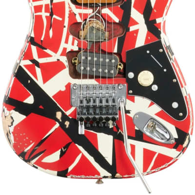 EVH Striped Series Frankie Red White Black Relic Electric Guitar image 2