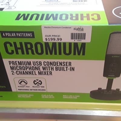 Mackie EM-CHROMIUM EleMent Series Large Diaphragm Multipattern USB Condenser Microphone with 2-Channel Mixer image 1