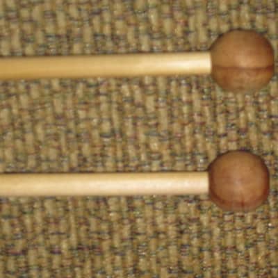 one pair new old stock (but ONE head has visible impressions) Mike Balter MB8B (8B) Hard Keyboard Mallets, 7/8" rosewood round HEADS and natural birch HANDLES - mid to late 1990s (+ packaging) Unwound Series image 13