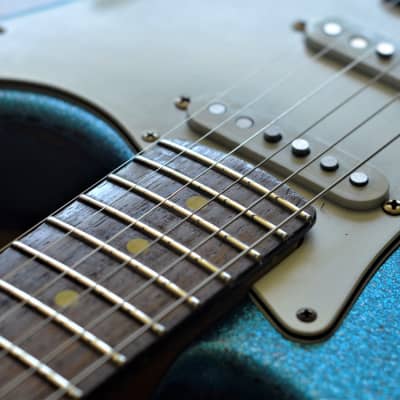 American Fender Stratocaster Relic Custom Nitro Blue Sparkle HSS image 21