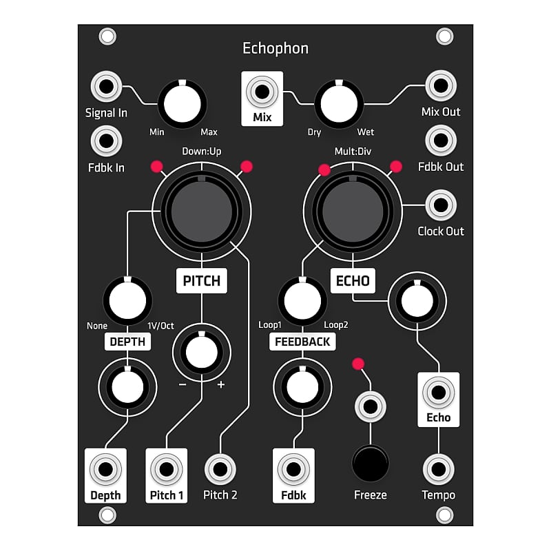 Grayscale Replacement Panel - Make Noise Echophon (Black Matte)