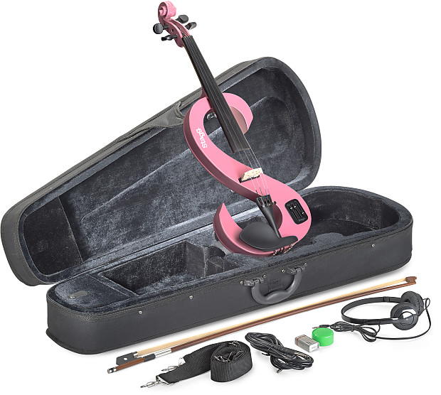 Stagg EVN-4/4-PK Silent Violin Set w/ Case, Headphones image 1