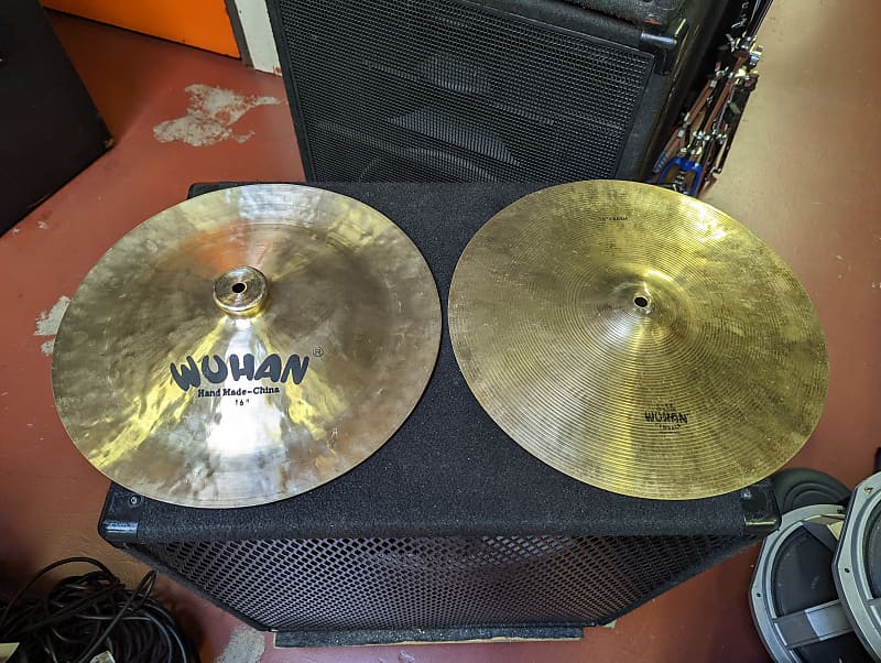 Near New Wuhan Cymbal Set -16" Thin Crash Cymbal & 16" China Cymbal - Look & Sound Excellent! image 1