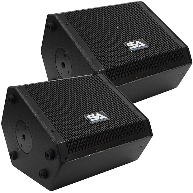 Seismic Audio SAX-10M-PAIR Compact Passive 1x10" 200w 2-Way Titanium Horn Speakers (Pair) image 1