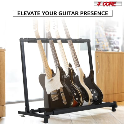 5 Core 7 in 1 Multi Guitar Stand Heavy Duty Guitar Rack Floor Tall Guitar Holder Universal Upright Classical Guitar Support for Acoustic Electric Bass Banjo Stands for Band Studio Home  GRack 7N1 image 8