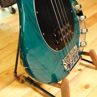 Ernie Ball Music Man Stingray 4 Bass from 1999 in Translucent Teal image 12