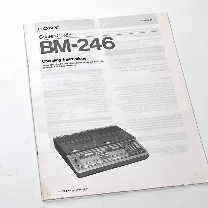 Sony BM-246 Confer-Corder 4 Track Cassette Tape Court Recorder