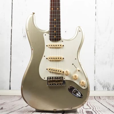 Fender Custom Shop Limited Edition Dual Mag Stratocaster Relic Aged Inca Silver for NAMM 2016 for sale