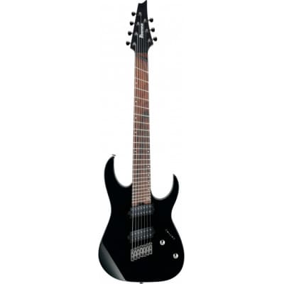IBANEZ RGMS7-BK Iron Label 7-saitige E-Gitarre, black for sale