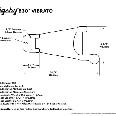 Licensed Bigsby Lightening Series B30G, Gold image 2