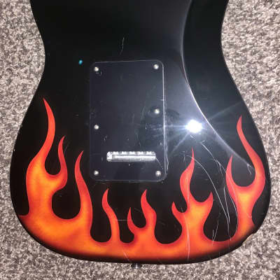 2002 Fender Hot rod flames STRATOCASTER electric guitar  tom Delonge vibe image 8
