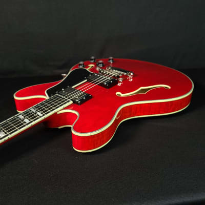 Eastman T486-RD #2566 Red Finish Semi Hollow Electric Guitar, Hard Case image 15