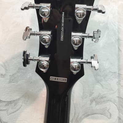D'Angelico Premier DC 335 Style Semi-Hollow Body Electric Guitar-Black Flake-NEW! image 6