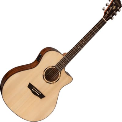 Washburn O10SCE Acoustic-Electric Guitar, Natural image 1