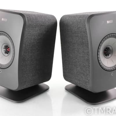 KEF LSX Wireless Streaming Speakers; Black Pair w/ Stands; Remote image 3