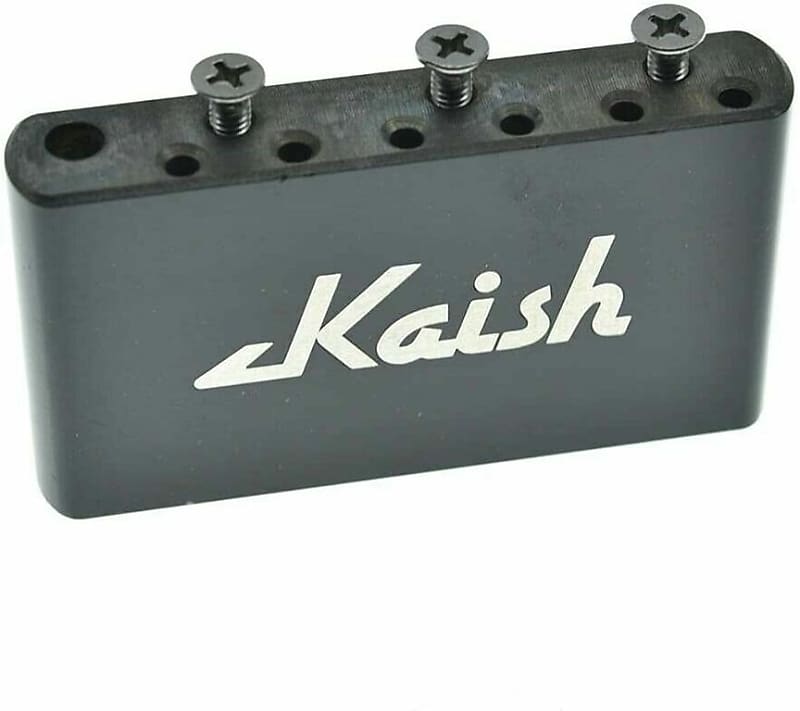 KAISH Solid Brass Guitar Bridge Saddles Brass Saddle 10.5mm String Spacing  with Nickel Screws for Stratocaster/Telecaster