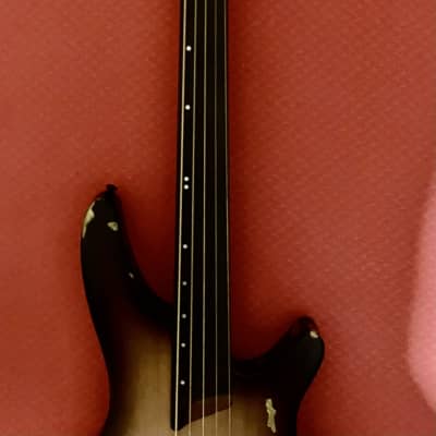 Ibanez SRH505F Fretless Semi-Hollow 5-String - Brown Burst w/ Gold - Hipshot Tuners and Thunderbird Knobs - Includes Ibanez Hard Case and Levy's Strap image 16