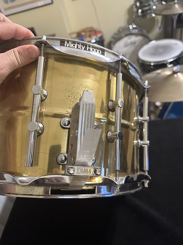 Tama 1990's Tama 8×14 Powermetal PM328 Brass Snare Drum