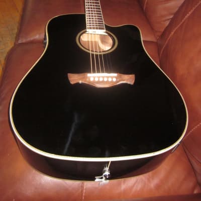 Tagima Acoustic Dreadnought Steel String Cutaway Guitar WS 20 EQ-BK image 2
