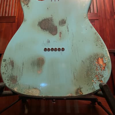 Moxy Guitars Junkyard Tele Style Relic Edition Original Drive Series 2019 Aqua Blue image 11