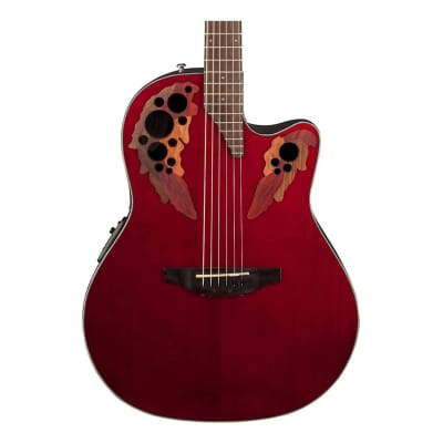 Ovation Celebrity Elite Super Shallow Body Ce48 RR Ruby Red Electric Acoustic image 2