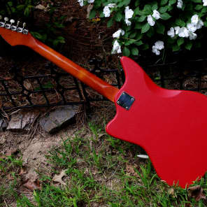 Egmond Model “3V” 1965 Red Vinyl. Electric Guitar.  Made in Holland. Used by most of the 60's Brits image 5