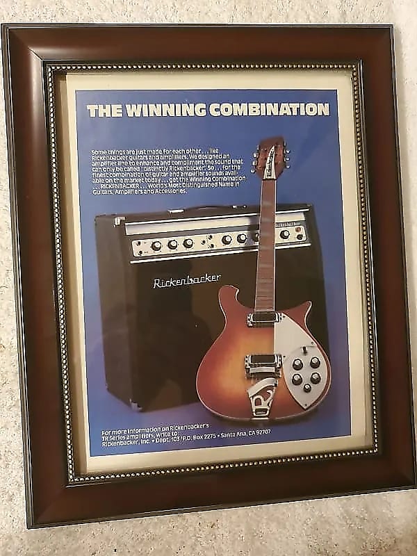 1980 Rickenbacker Guitars Color Promotional Ad Framed Model | Reverb