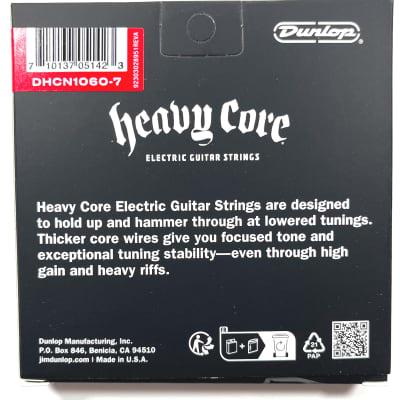 Dunlop Guitar Strings  Electric  Heavy Core  7 string guitar  10-60 image 2