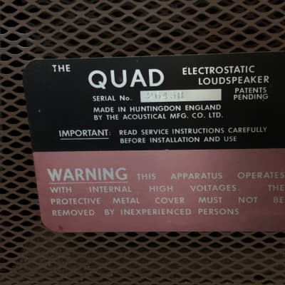 Quad ESL-57 Electrostatic Loudspeakers 2x2 Configuration (Pair) image 12