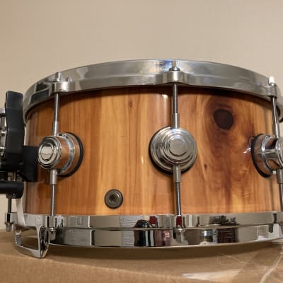 DW Craviotto Exotic Cedar 6.5x14 Snare Drum with May Mic Hand Signed by Johnny image 4