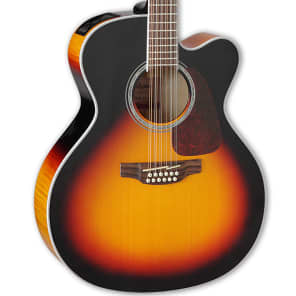 Takamine GJ72CE-12 BSB G70 Series 12-String Jumbo Cutaway Acoustic/Electric Guitar Gloss Brown Sunburst