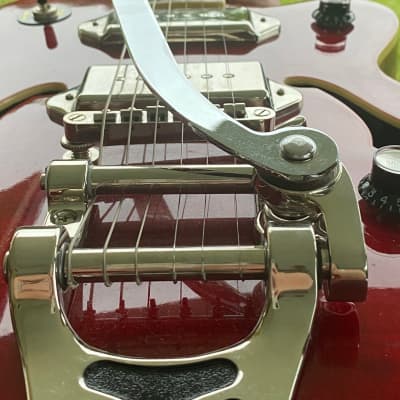 Epiphone Wine Red with reverse Bigsby to palm/wrist/elbow use WildKat Studio image 11