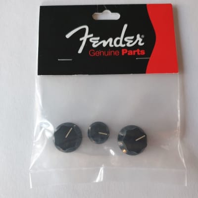 Fender Jazz bass mustang guitar knob set black 0991370000 image 1